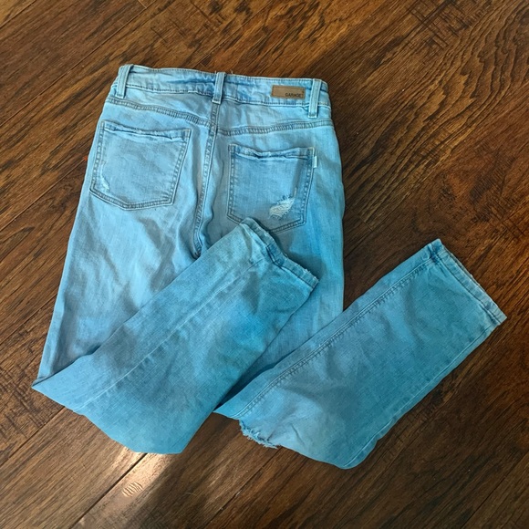 Ripped garage light wash girlfriend jeans. - Picture 5 of 8